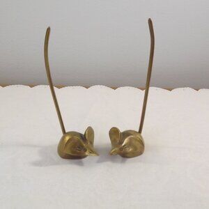 2 Vintage Brass Mice Receipt/Bill Spikes
